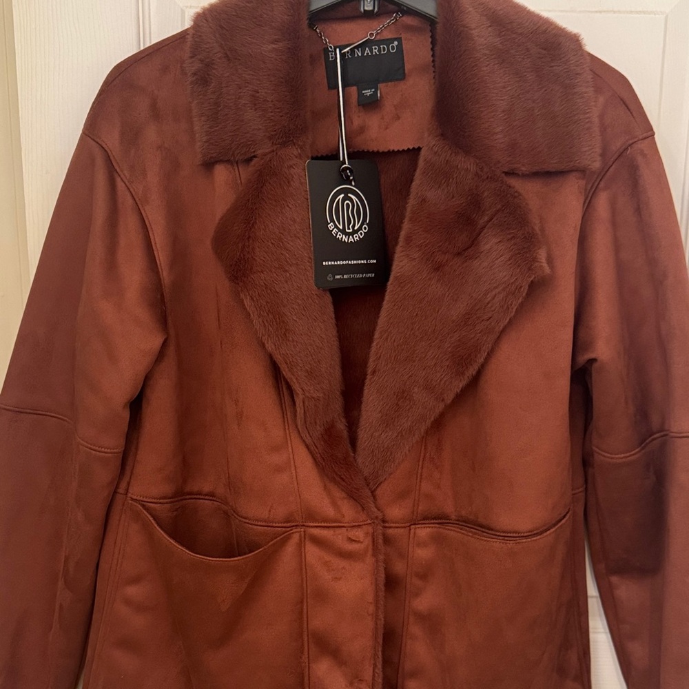 Size S Bernardo Women's Rich Brown Teddy Jacket